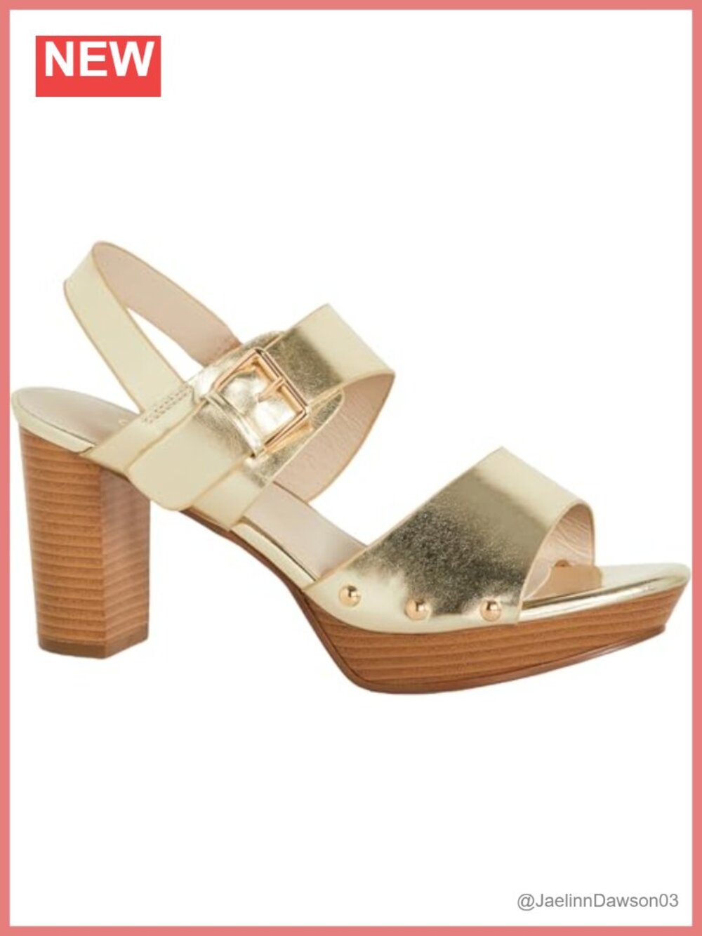 Chunky Platform Block Heel Open Toe Slingback Buckle Faux Leather
